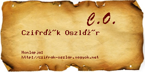 Czifrák Oszlár névjegykártya